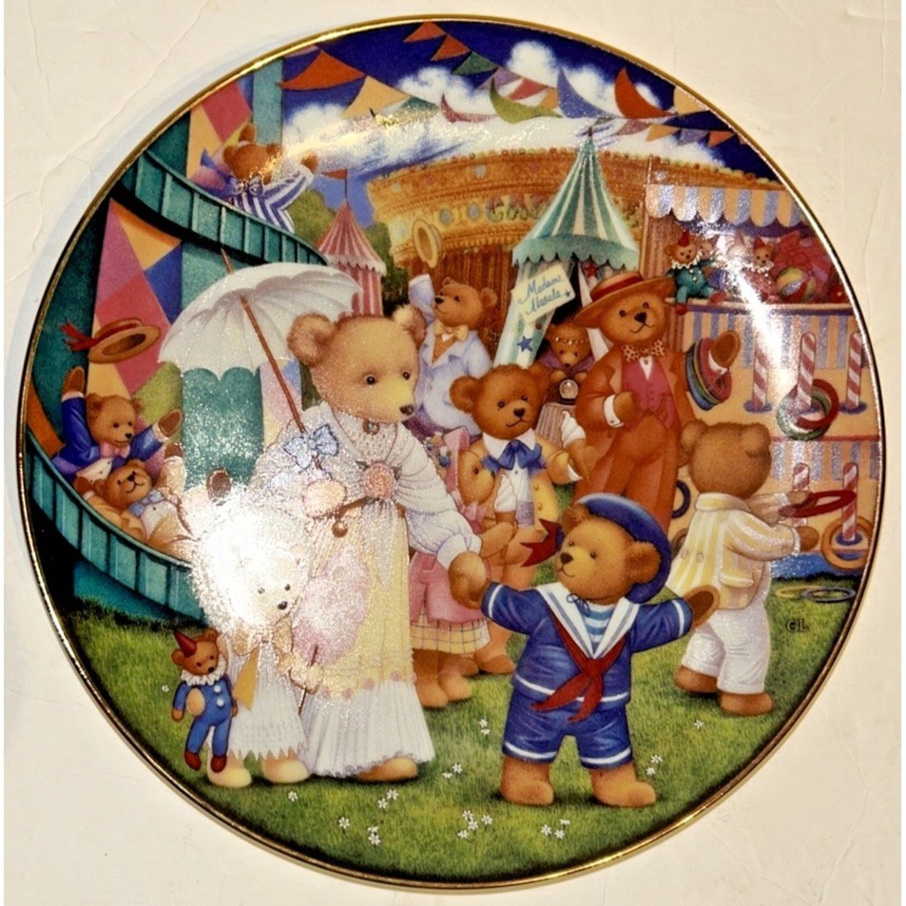 FRANKLIN MINT TEDDY BEAR FAIR CAROL LAWSON N5481 COLLECTOR PLATE 8"